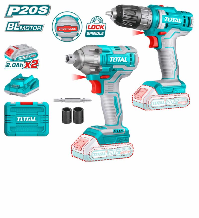 Bộ combo máy khoan TDLI200528 và máy siết buloong TIWLI2038 dùng pin 20V