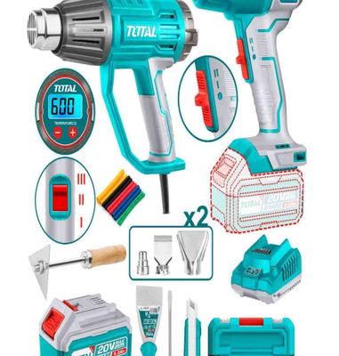 Bộ combo máy thổi nhiệt TB20056 dùng điện 2000W & máy thổi nhiệt TBLI20025 dùng pin 20V