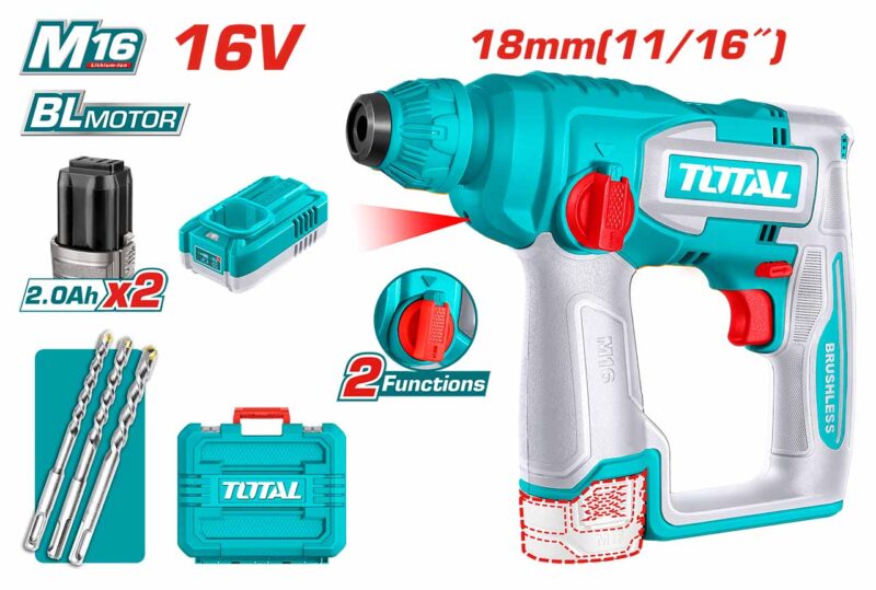 Máy khoan bê tông không chổi than dùng pin 16V