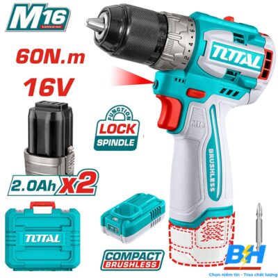 Máy khoan không chổi than dùng pin 16V