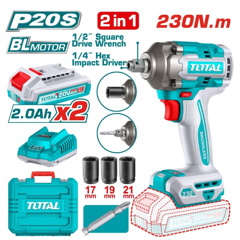 Máy siết vít & buloong không chổi than dùng pin 20V