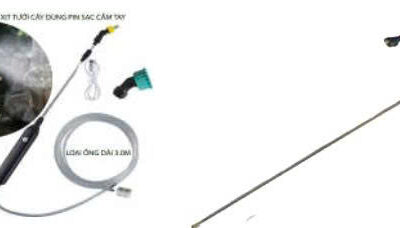 MÁY TƯỚI CÂY/ XỊT THUỐC DÙNG PIN 3 Bộ béc phun, dây sạc, thân pin, dây hút 3m …